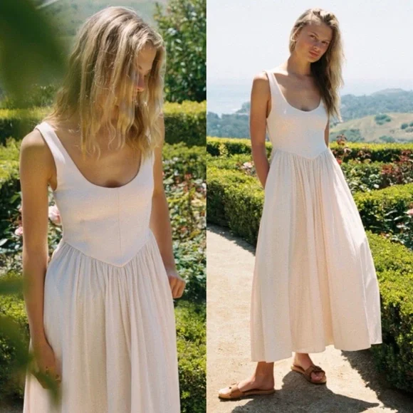 NWT Christy Dawn The Andrea Midi Dress in Petal Pink Small - Picture 1 of 6